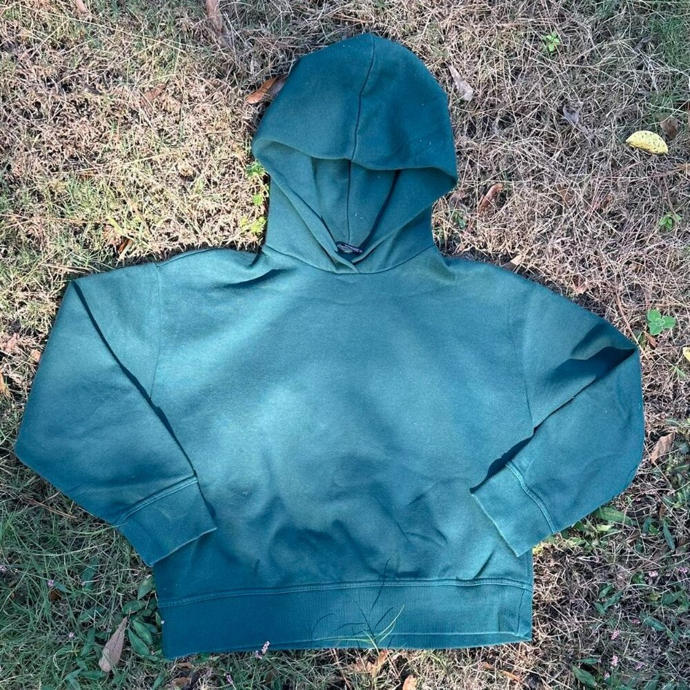 Green Zara Cropped Hoodie